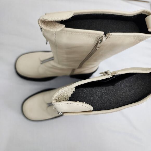 NEW Free People Myles Platform Chunky Zip Boot Leather Ivory EU 37 US 7 - Picture 10 of 11